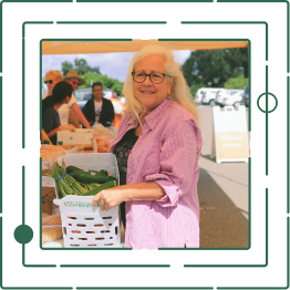 A Foodbank patron receiving support